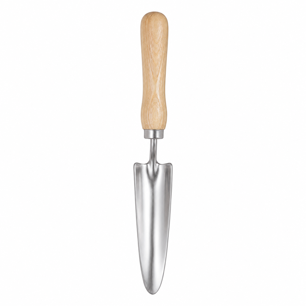 Schmale Pflanzkelle Edelstahl mit Eschenholzgriff 33 cm