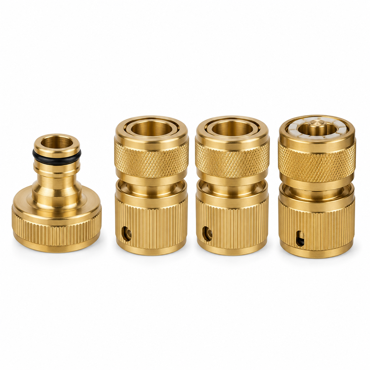 Messing-Schnellkupplungsset für 13-mm-Gartenschläuche 4-teilig