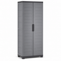 Schmaler Gartenschrank Grau mit zwei Böden 70x39x165 cm