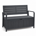 Gartenbank Anthrazit mit Stauraum 130x60x85 cm