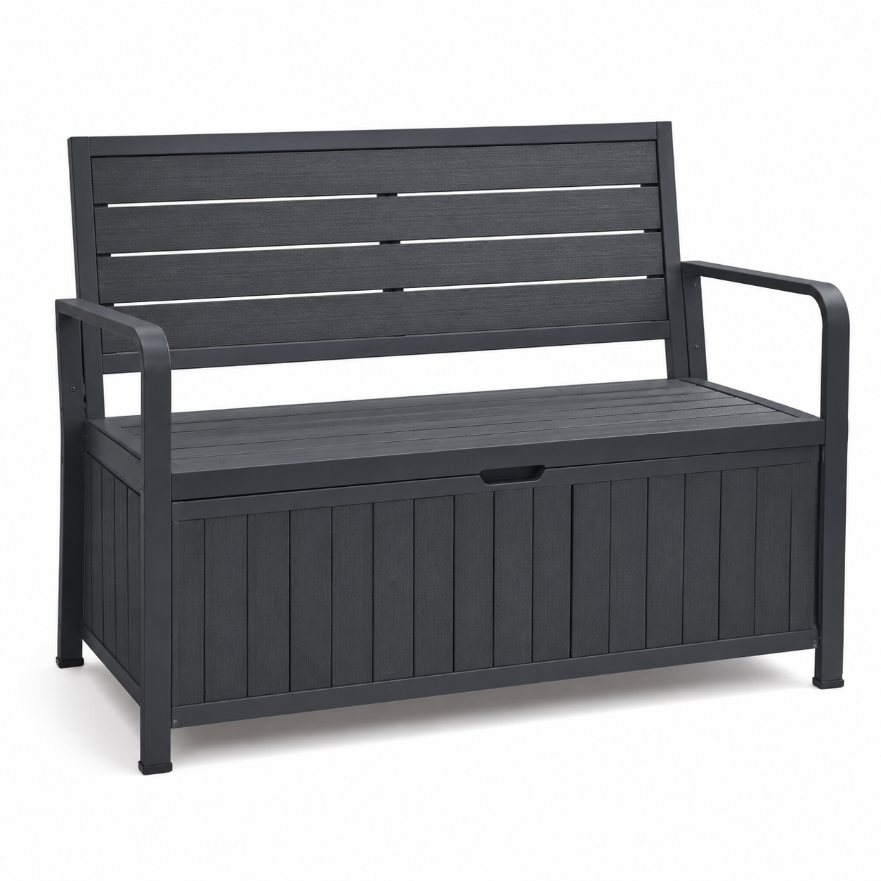 Gartenbank Anthrazit mit Stauraum 130x60x85 cm