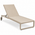 Verstellbare Sonnenliege Beige aus Aluminium und Textilene 195x62x32 cm