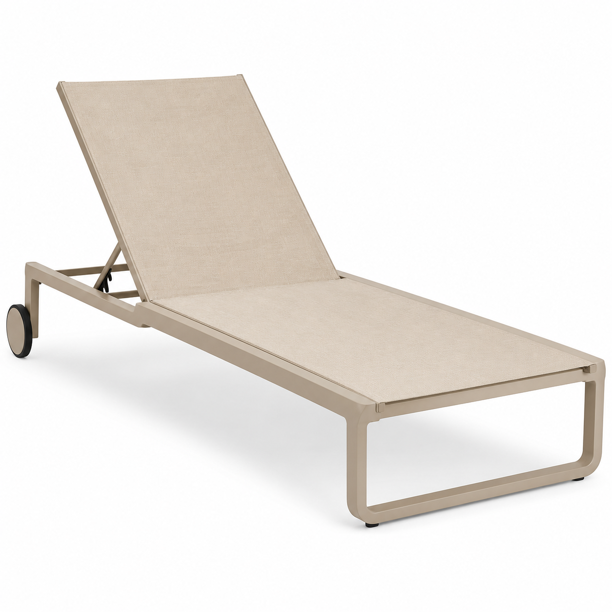 Verstellbare Sonnenliege Beige aus Aluminium und Textilene 195x62x32 cm